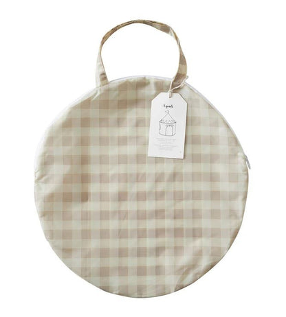 Recycled Fabric Play Tent - Gingham Beige