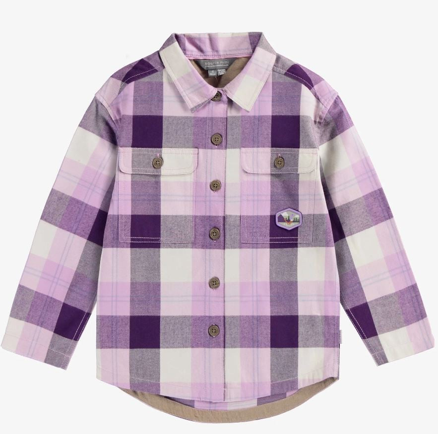 Child Purple Plaid Shirt in Flannel