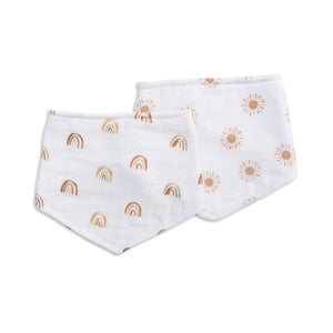 Muslin Bandana Bibs (2pk) - Rainbows & Suns