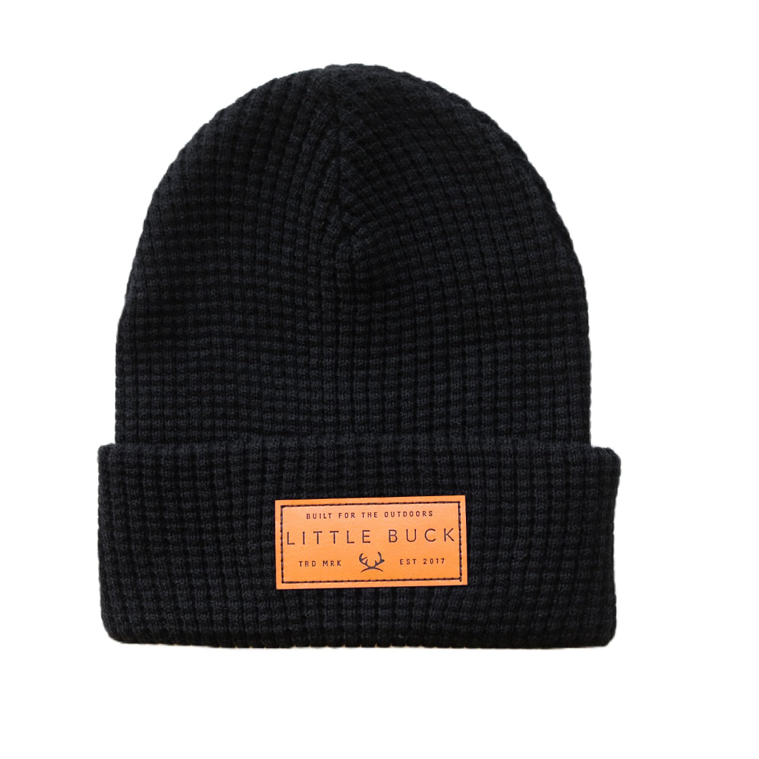 Waffle Cabin Beanie - Black