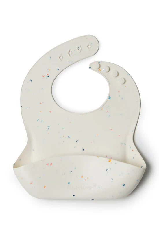 Silicone Bib | Confetti Colours - Confetti Cream