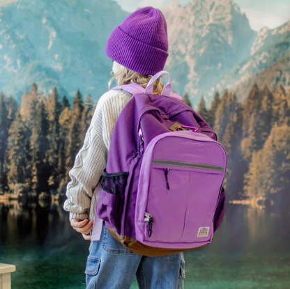 Purple Color-Block Backpack