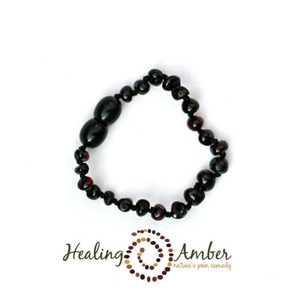 Healing Amber Teething Clasp Bracelet 5.5" - Molasses