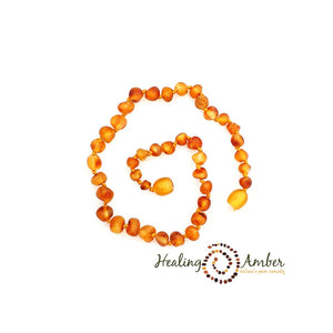 Healing Amber Teething Clasp Necklace 13" - Raw Caramel