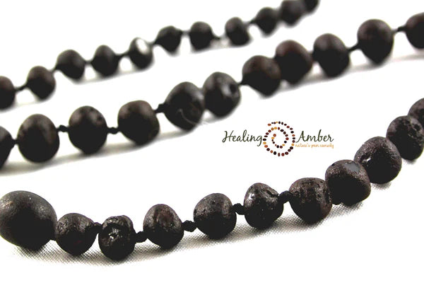 Healing Amber Teething Clasp Necklace 13" - Raw Molasses