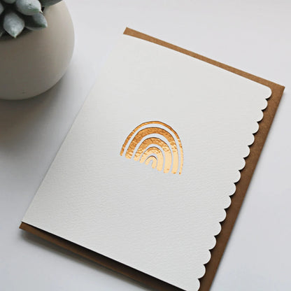 Abstract Foiled Rainbow Greeting Card - Rose Gold