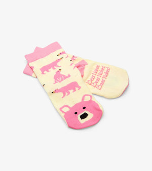 Kids Animal Socks - Pink Bear