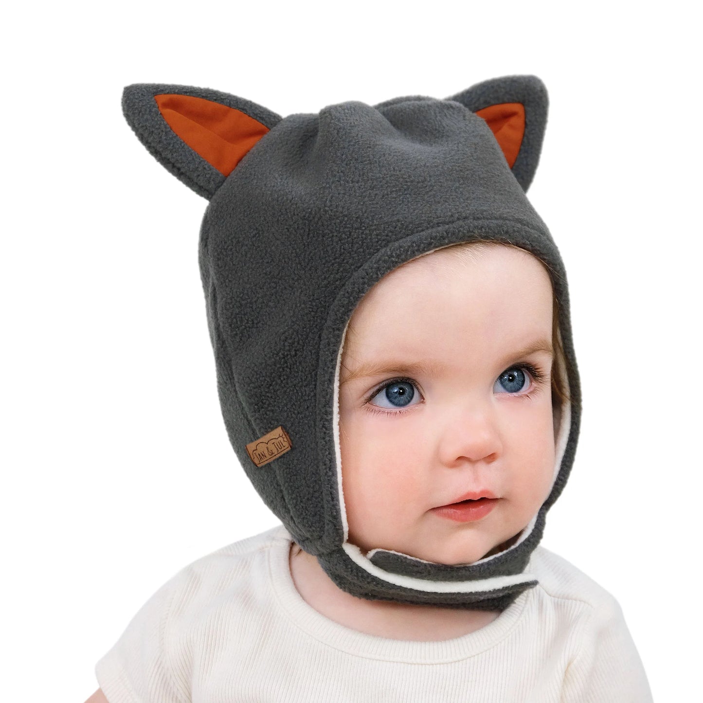 Fleece Animal Hat - Grey Fox