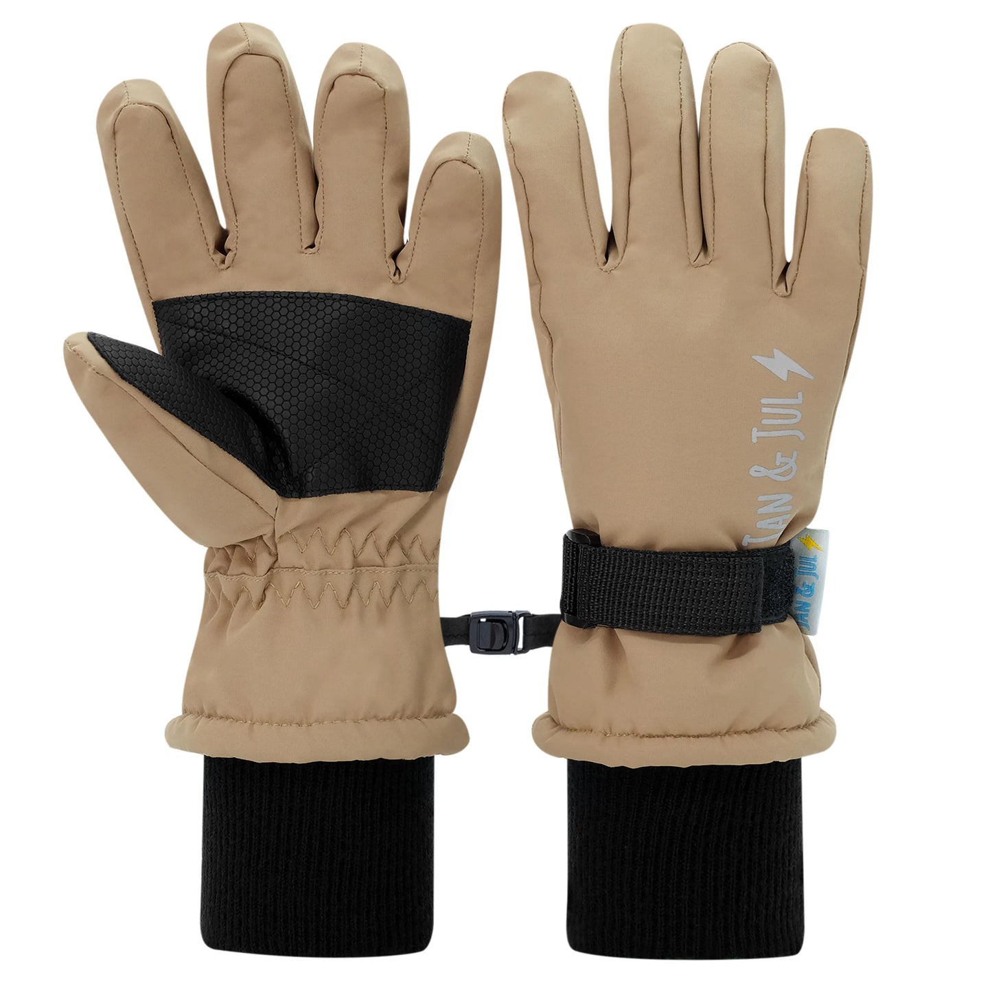 Waterproof Snow Gloves - Soft Brown