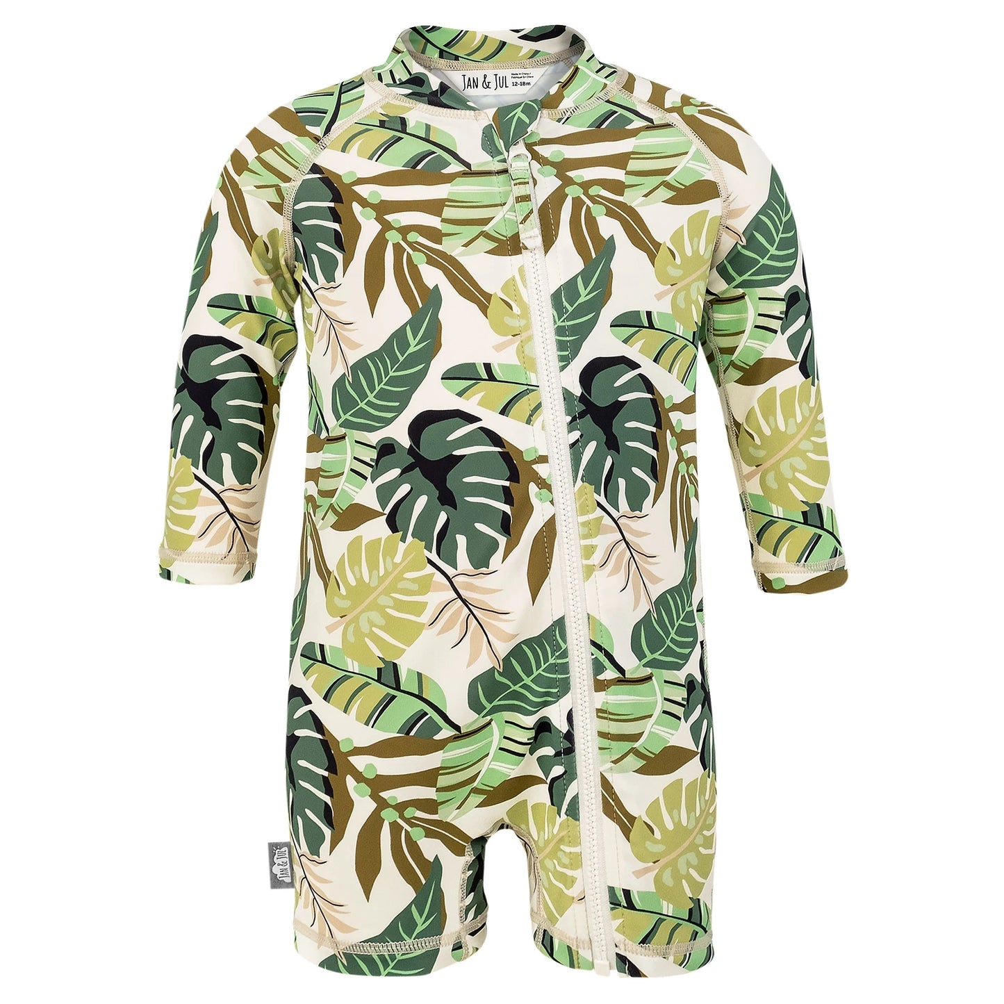 One-Piece UV Jumpsuit - Green Tropical